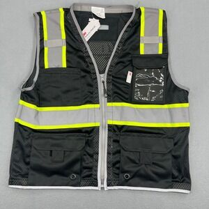 Global Glove FrogWear GLO-067K Mens Small Black 3M Reflective Mesh Safety Vest